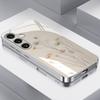 Luxury Floral Pattern Tempered Glass Phone Case For iPhone 17 16 15 14 13 12 11 Pro Max 16 Plus 17Air Electroplate Silver Cover