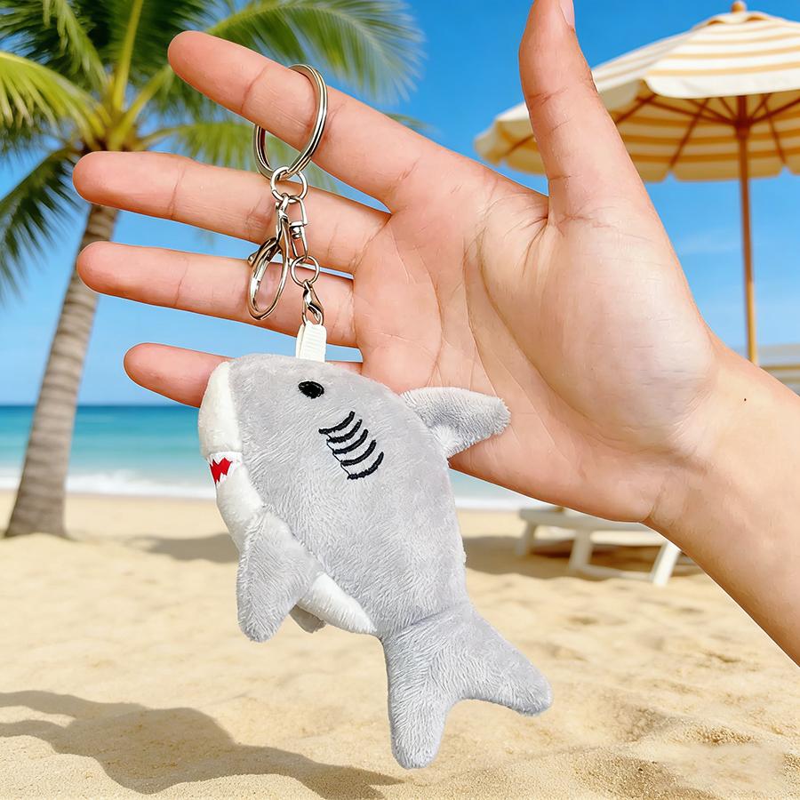 Cute Plush Ocean Shark Keychain Unisex 4 Colors Schoolbag Key Handbag Pendant Hanging Trinket Children Couple Gift Accessories