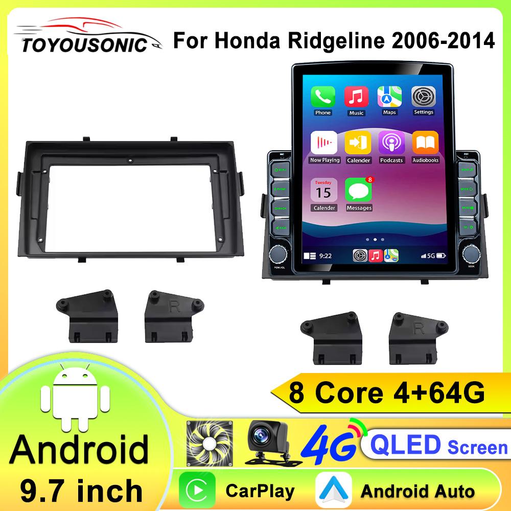Carplay Android Auto Wireless Bluetooth For Honda Ridgeline 2006-2014 Car Radio Video 8Core Stereo WIFI GPS