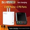 120W Multi-Port USB Charger for Apple, Android, Huawei, Xiaomi, OPPO