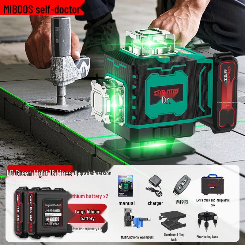 High-Precision Green Light Laser Level for Daytime Use, Strong Adhesion To Walls