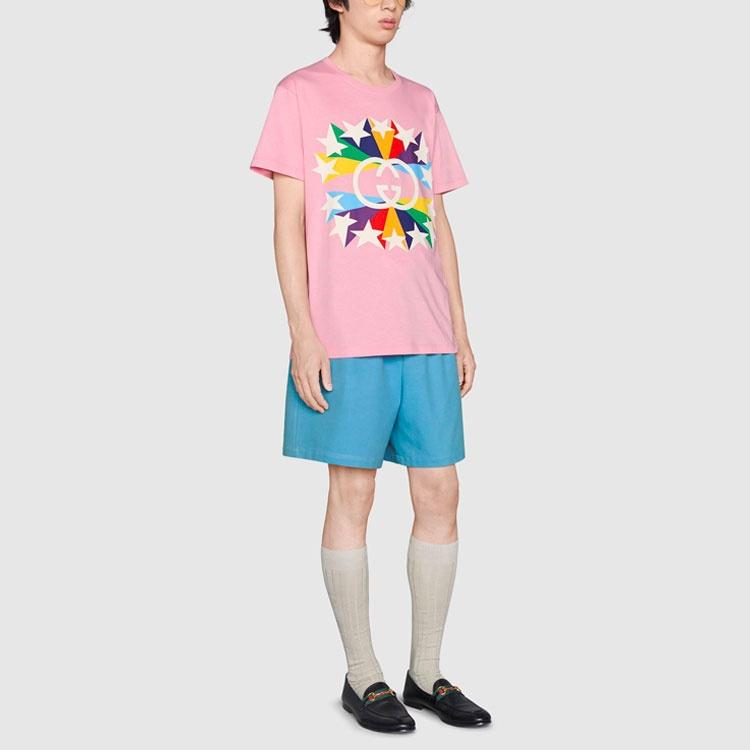 Gucci SS21 G Printing Cotton Short Sleeve Pink Men's 548334-XJDNH-5904