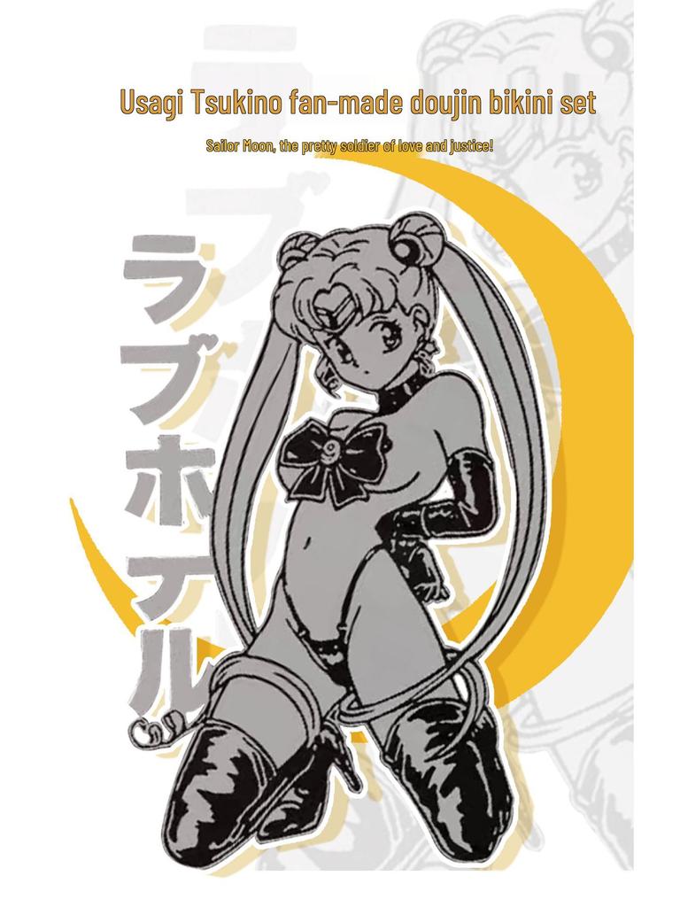 Usagi Tsukino Doujin Sexy Patent Leather Bikini Cosplay Pajamas Lingerie