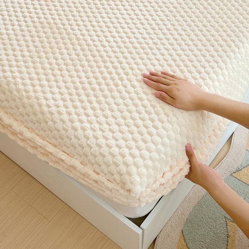 Skin-friendly Bedsheet Soft Fitted Sheet Flannel Bed Cover Warm Bed Linen Queen Size Sheets Drap Housse (Pillowcase Need Order)