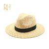 Frühling Sommer Neue Farbe Kontrast Natürliches Schwarz Weizengras Jazzhut Outdoor Reise Sonnenschutz Sonnenschirm Strand Fedora Strohhüte