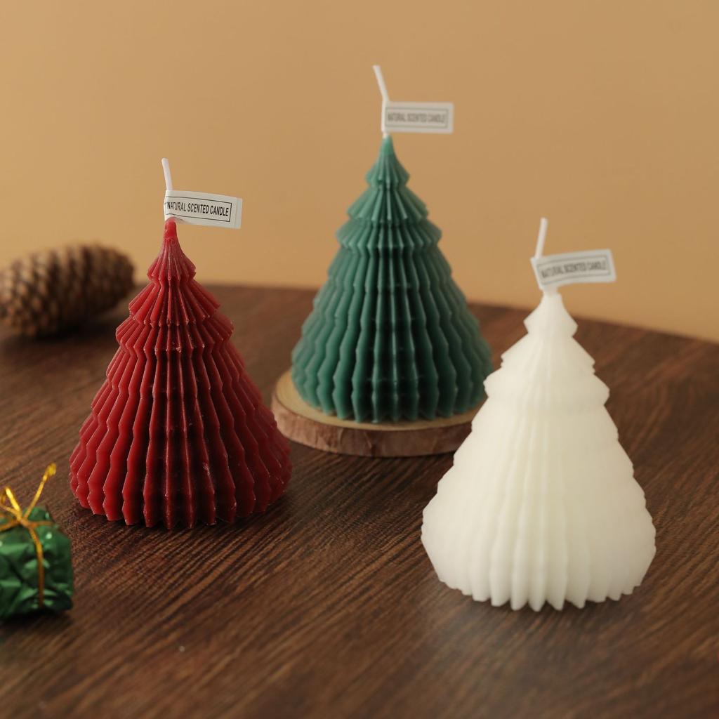 Christmas Origami Soy Wax Scented Candle Handmade Home Decor with Cute Shooting Props Atmosphere Gift for
