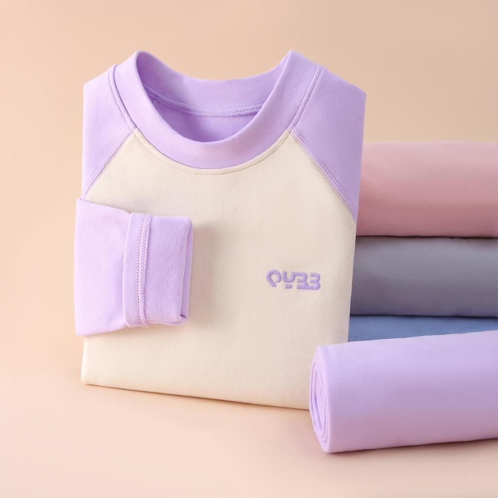 Children's Cattail Floss Pajama Set - Boys & Girls Long Johns for Autumn & Winter