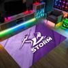 Melbourne Storm Design Crystal Velvet Carpet Cozy Non?Slip Printed Rug For Bedroom Living Room Entrance