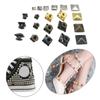 50 Sets Mode Pyramidenform Schuhtasche Dekor Metallspikes Quadratische Nieten Befestigungsnieten Stoffknopf