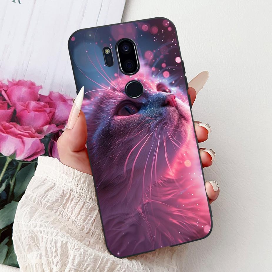 For LG G7 ThinQ Case Cute Cat Luxury Painted Cover Soft Slim Phone Case For LG G7 ThinQ G7Thinq LM-G710 G710 G7+ Back Cover Bags