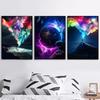 Abstract colorful cosmic planet galaxy star sky posters and prints vintage painting on canvas wall painting room decoration