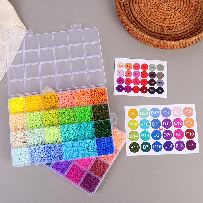 24Colors/Set Each Grid Contains 400Pcs Mini Beads Fuse Beads Puzzles Beads For Kids Diy High Quality Puzzles Handmade Gift Toy