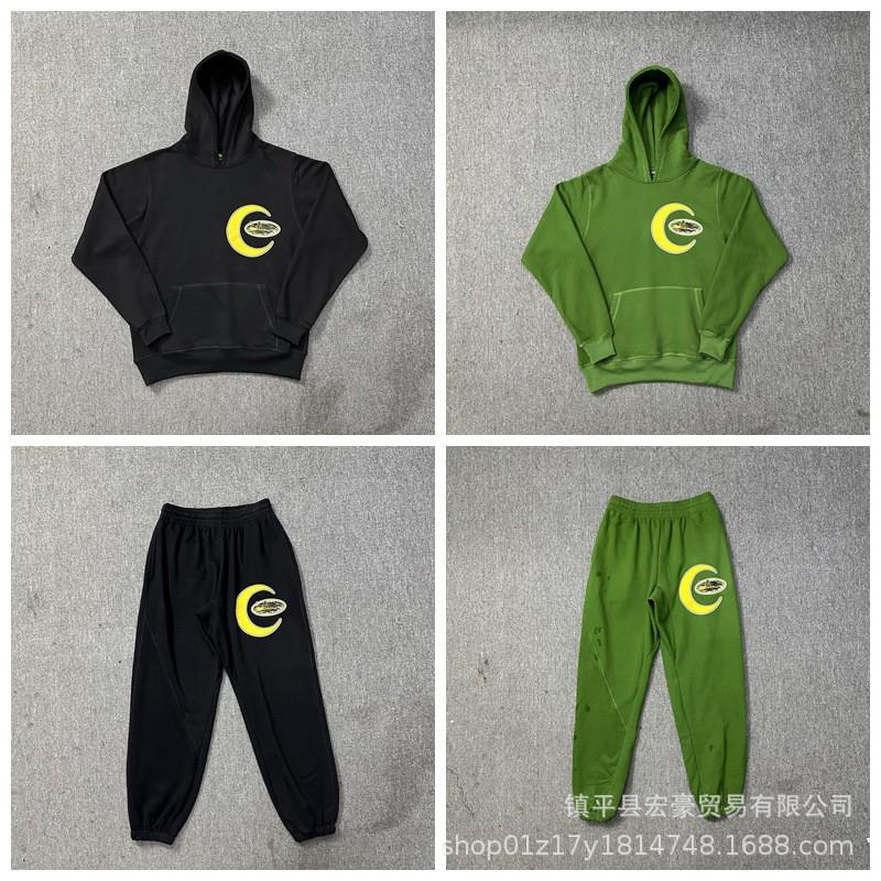 Mens Womens Hooded Streetwear Cotton Sweatshirt Set With Jogger Pants Casual Outfit