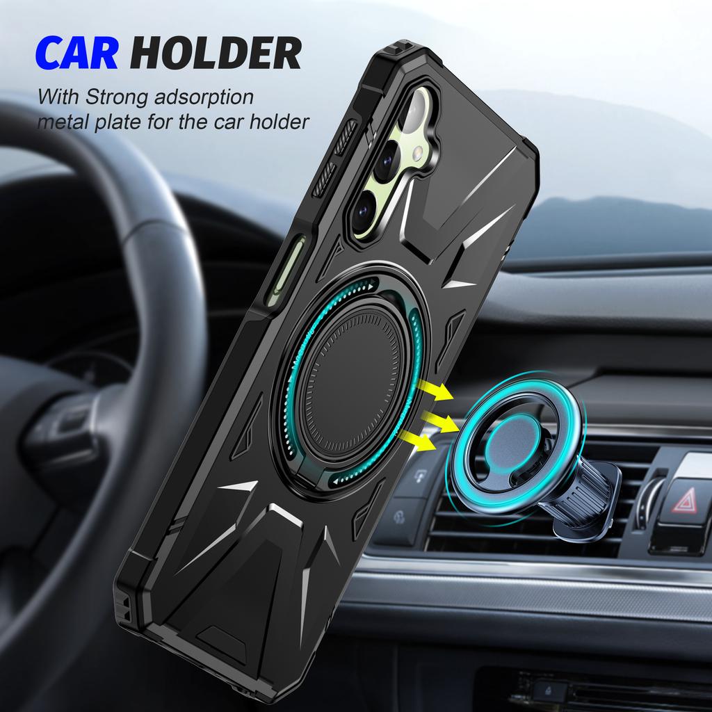 For Samsung Galaxy A24 4G (162.1 x 77.6 x 8.3mm)/A25 5G (Global) (161.0 x 76.5 x 8.3mm) Case Rotatable Kickstand Phone Cover