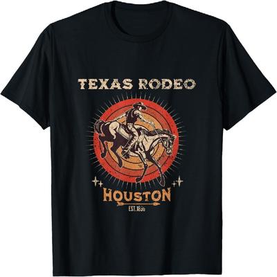 Houston Texas Rodeo Vintage Western Retro Cowboy T-Shirt
