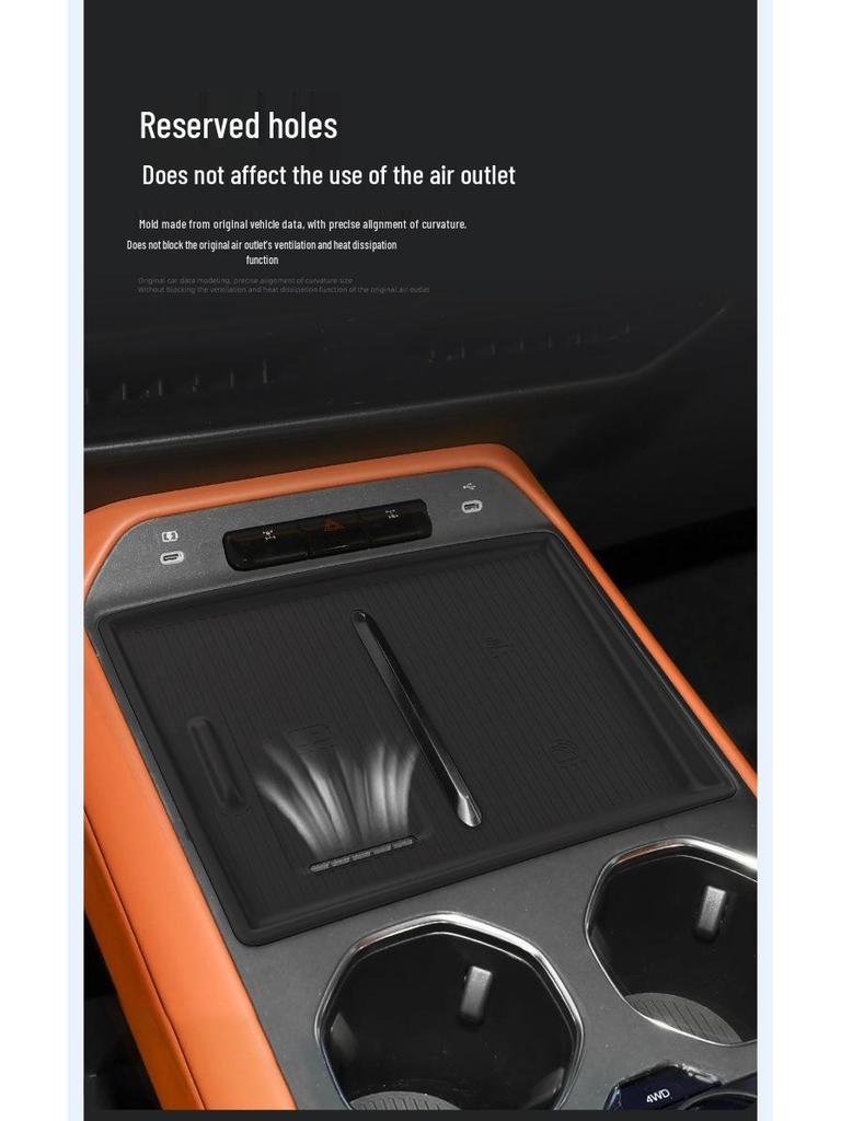 Ford-Compatible Silicone Wireless Charging Pad: Center Console Phone Mat & Interior Car Accessory.