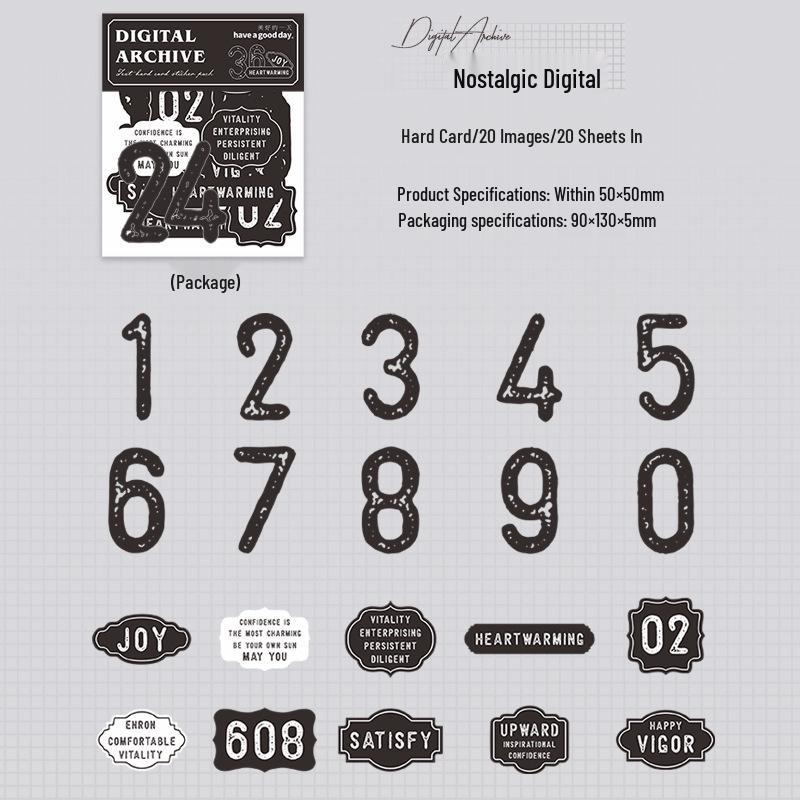 Archive Retro Black & White Sticker Pack: DIY Journal Decoration