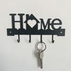 1Pcs Wall Mounted Decor Black Metal Key Holder Hook With Sweet Home Decorative Hook For Wall Coat Rack Storage Rack Wall Hanging
