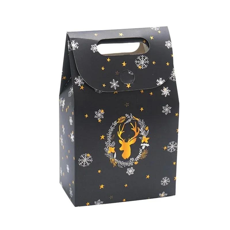 5pcs/set Christmas Gift Box Night Sky Deer Paper Bag Chocolate Biscuit Candy Box Christmas Decoration Gift Bag