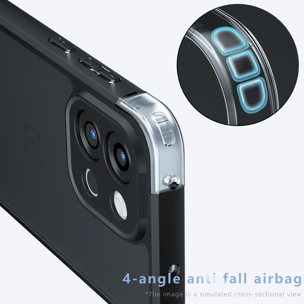 For OnePlus OnePlus 13T 5G Case Skin-Touch TPU+PC Matte Phone Shell,Transparent Black