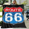 1pc Blanket U.S. Route 66(1) Print Design, Lightweight Blanket for Sofa, Bed- Soft &Warm, Gift for All Seasons like Christmas, Halloween