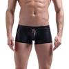 Mens Sexy Underwear Imitation Leather Rings Lacquer Plain Pants Sexy Underpants
