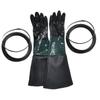 Sandstrahlmaschine Handschuhe Baumwollfutter und Partikelgriff Lange Handschuhe mit Handschuhhalter Set für Sicherheit und Langlebigkeit