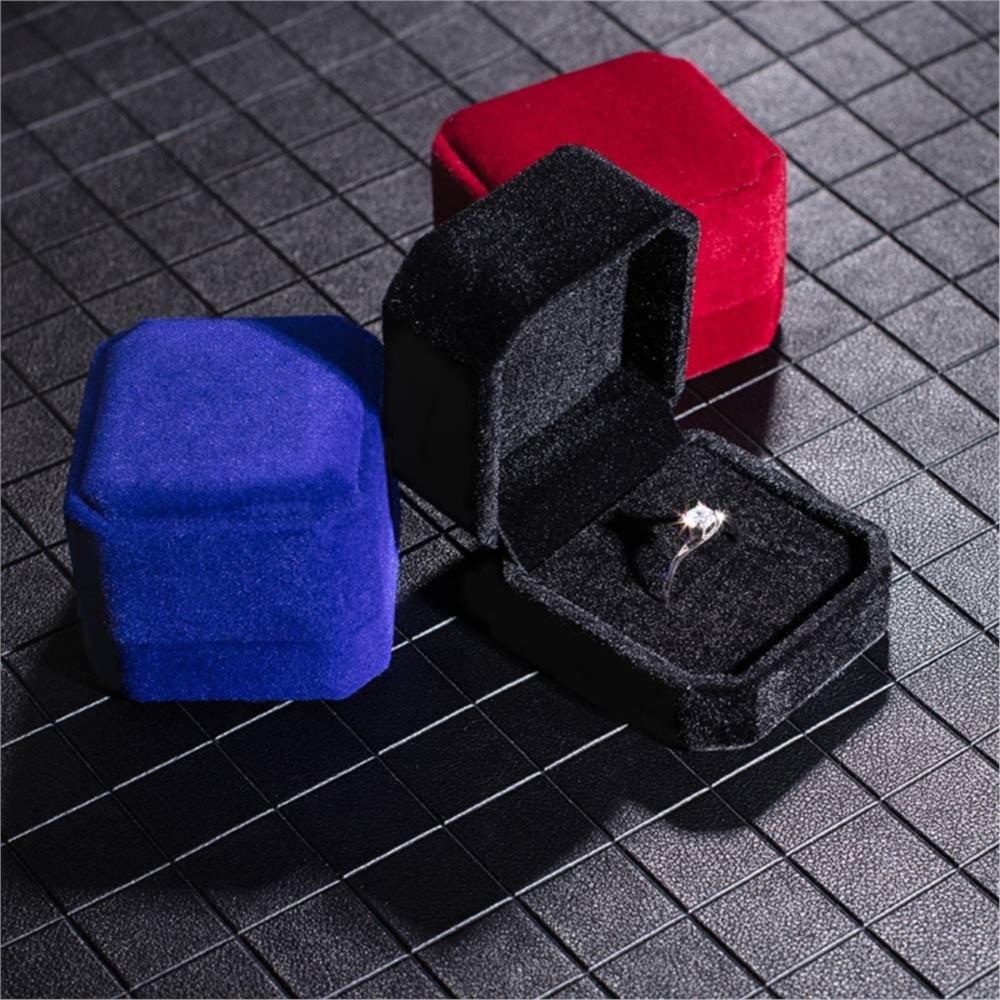 Square Engagement Velvet Earring Ring Packaging Box Jewelry Organizer Valentine Day Gift Case Ring Display Storage Wholesale
