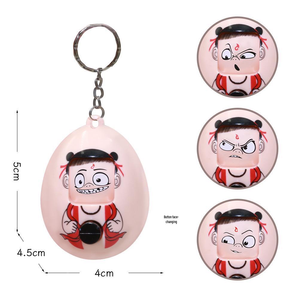 

Кулон-яйцо Нечжи, меняющее лицо: Креативный аниме брелок для детей