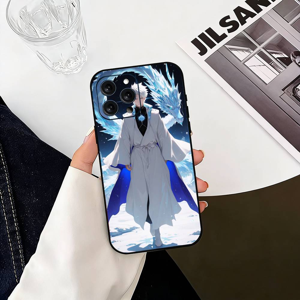 

Toshiro Hitsugaya Ice Dragon Bleach Anime Phone Case For iPhone 17,16,15,14,13,12,11 Plus,Pro Max,XS,Soft Silicone Black Cover iPhone14Plus