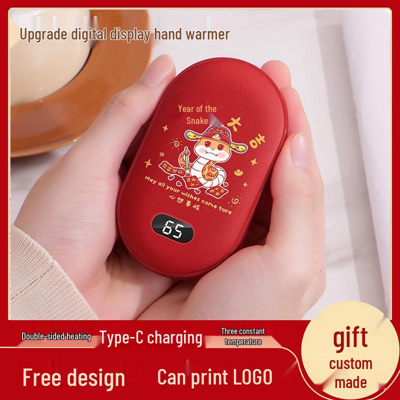 2-in-1 USB Rechargeable Hand Warmer & Charger with Digital Display