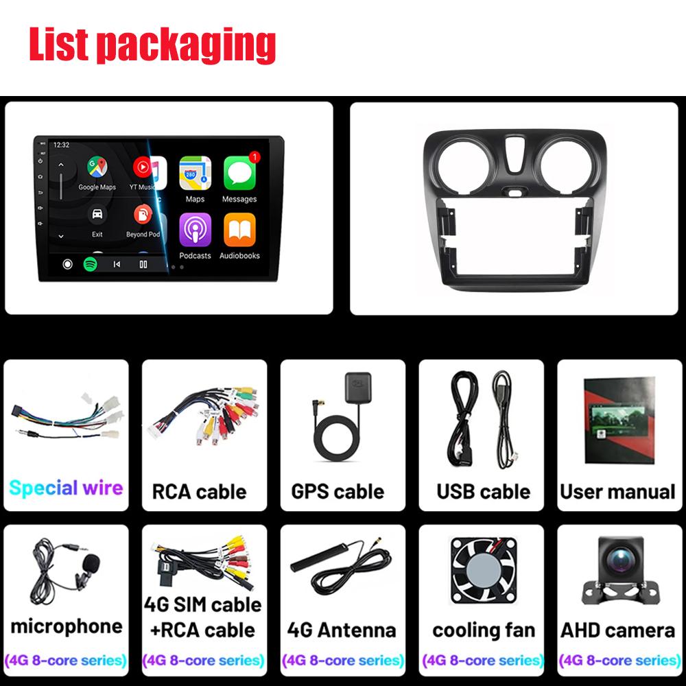 Android 14 Video Playe Carplay Auto WIFI+4G For Renault Lodgy Dacia Dokker 2012-2020  Car Radio Multimedia Navigation GPS Stereo