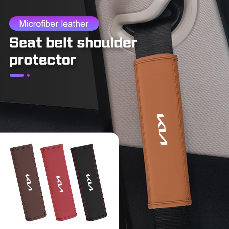 LYSH4 For KIA K5 K3 K4 K8 Rio Sportage Ceed Soul Sorento Cerato Forte Stinger Car Seat Belt Shoulder Cover Protection Pad Accessories