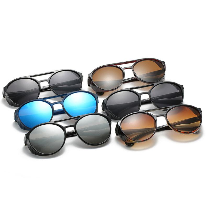 Vintage Steampunk Sunglasses Men Women Fashion Designer Round Goggles Classic Black Driving Sun Glasses