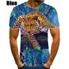 T-Shirts Tier Jaguar 3D Gedruckt Sommer Herren T-Shirts Streetwear Rundhals Hip Hop Übergroßes T-Shirt Herren Tops Kleidung