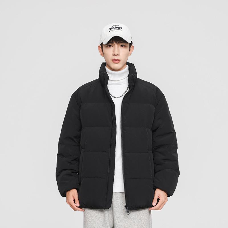 

Down jacket men s and women s autumn and winter thickened bread jacket trend men s stand-up collar versatile jacket bread jacket M