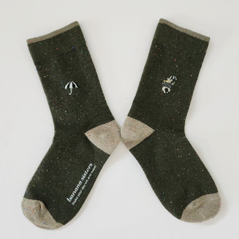 bananasisters [2SET] Ombrella Bear Point Socks 1 color