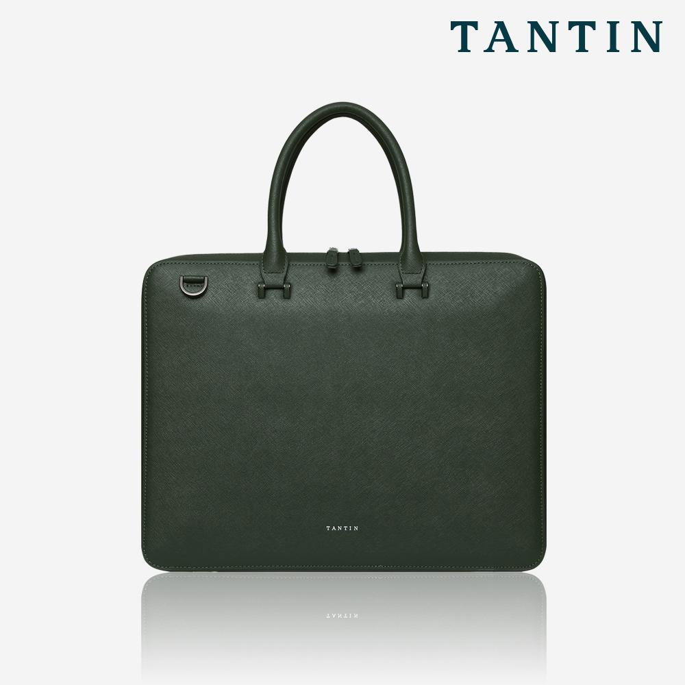 Tantin Noble Briefcase Cowhide Document Bag T13807 Green