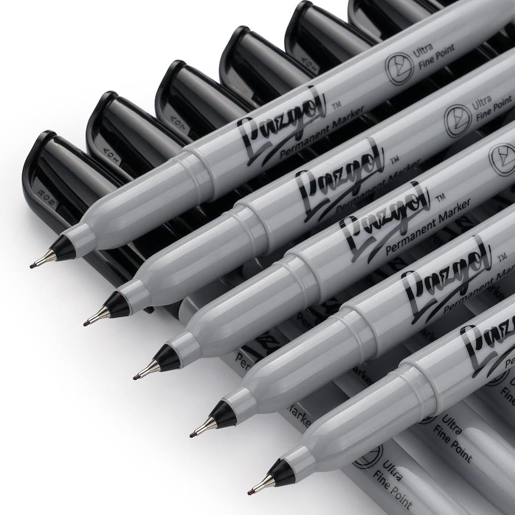 Permanent Markers Bulk, Ultra Fine Point, 60 Pack Black 0.4 Mm Permanent Marker Set, Felt Tip Pens Works On Plastic, Wood, Stone, Metal and Glass for