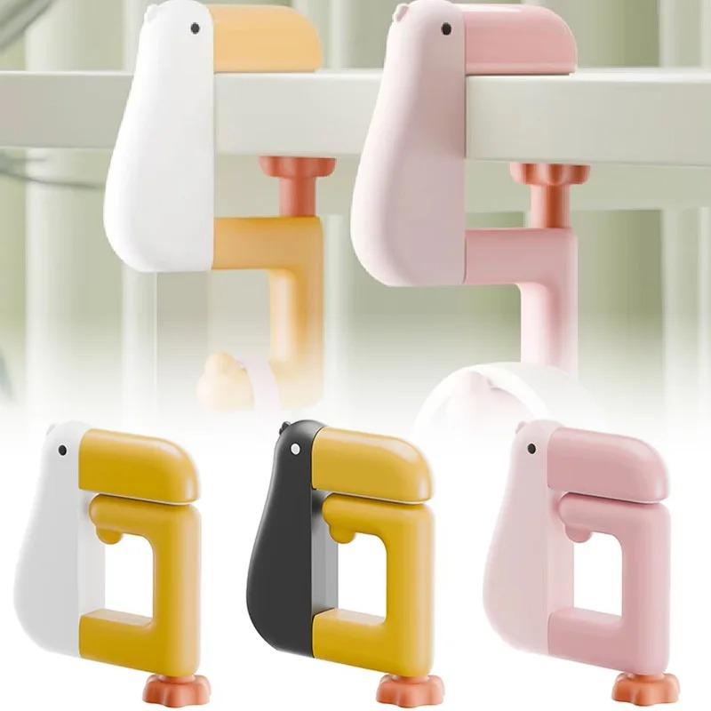 Non Slip Folding Table Hook Duck Schoolbag Hook No Drill Hanger Portable Duck Shaped Detachable for Desk Locker Door Backpack