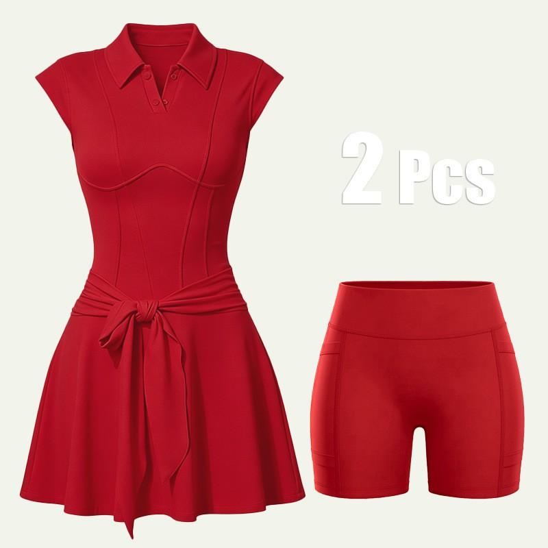 Womens Tennis Sport Dress With Built-in Padded Bra Matching Briefs Activewear Badminton Pickleball