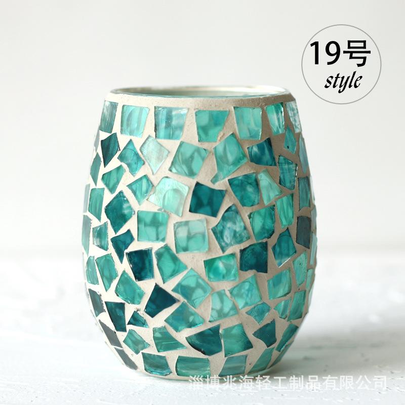 handmade mosaic patch candle holder home decor ornaments desktop decoration Dinner Lights Hotel Restaurant Decor Wedding Candles