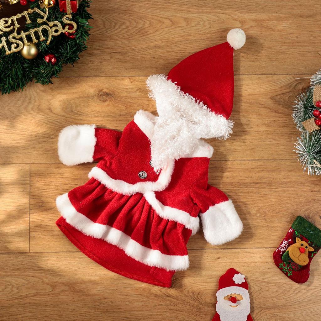 Pet Christmas Costume Dog 3d Puffy Dress With Cute Hat Funny Party Dressup New Year'S Gift Adorable Pet Spotlight