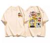 2026 Summer Comic Form Crayon Shinchan Image 100 Cotton Printed Oversize Casual Tshirt Adult Children Parentchild Top y2k