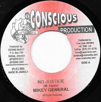 Disque 7 pouces MIKEY GENERAL / TEFLON - No Justice / Africa NONE Conscious Produ 2006 Jamaïque Reggae, Ska & Dub Occasion