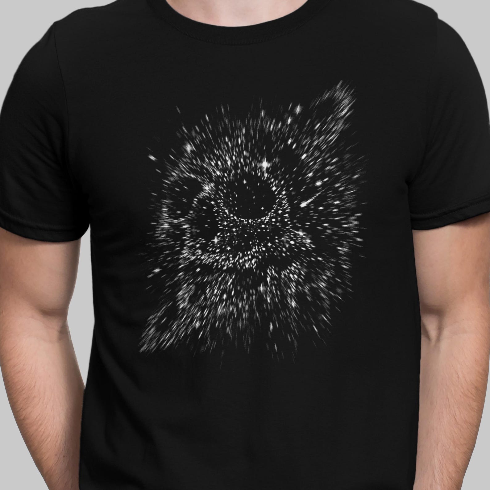 Skull Galaxy T-Shirt: Cosmic Stars, Milky Way Design M