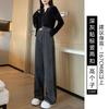 Off-white chenille wide-leg pants women's new autumn and winter fleece windproof pants winter casual corduroy pants