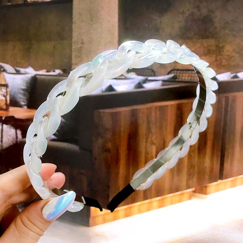 New  Acetate Chain Gold Silver Bezel Hairbands Women's Accessories Vintage Fashion Girls Headband Hoop Femme Hair Ornaments