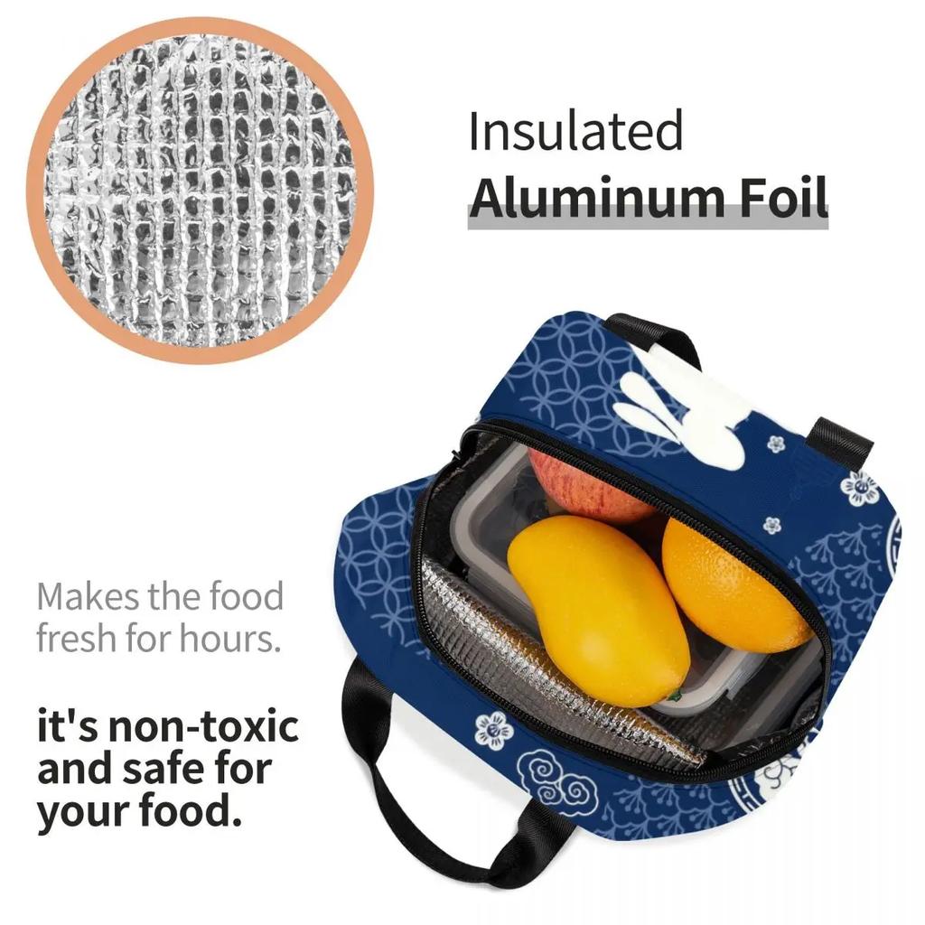 The Untamed WangXian Bunny Insulated Lunch Bags for Women Mo Dao Zu Shi Resuable Cooler Thermal Bento Box Outdoor Camping Travel