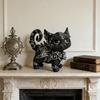 Mystisk Svart Kattfigur Harts Svart Kattstaty Skulptur Hemkontor Hylla Skrivbordsdekoration Prydnad Kattälskare Gåva